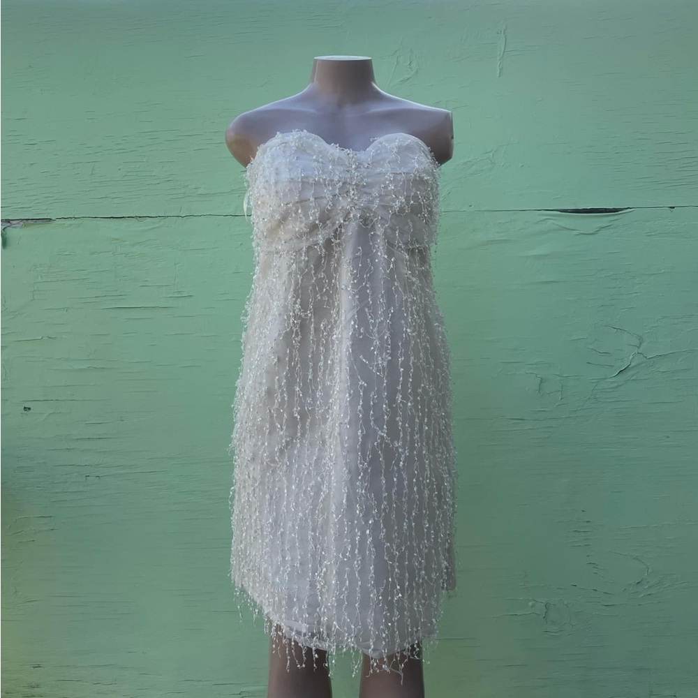 Gretchen Scott Designs Cream Babydoll Strapless Dress